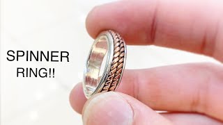 Silver and Copper Spinner Ring Making Ring Jewelry Making  How its Made  4K [upl. by Neibart32]