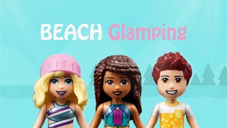 LEGO Friends Stop Motion  Beach Glamping animation  camping fishing puddle board adventure [upl. by Isahella]