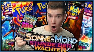 DAS 100 KARTEN BOOSTER  POKÉMON SONNE amp MOND Booster Opening [upl. by Neerbas277]