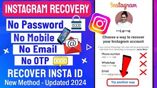 How to Recover Hacked Instagram Account 2024  Hacked Instagram Account Recovery 2024  insta id ig [upl. by Blanc]