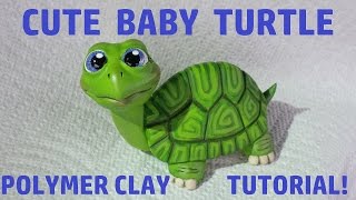 CUTE Baby Turtle Polymer Clay Tutorial [upl. by Meekar903]