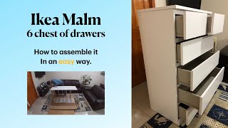 IKEA MALM 6 Chest of drawers Assembly [upl. by Yelraf241]