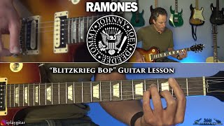 Ramones  Blitzkrieg Bop Guitar Lesson [upl. by Alvira326]