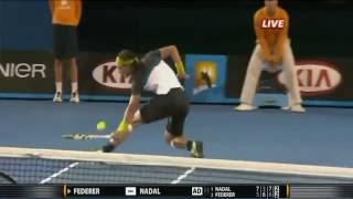 Rafael Nadal v Roger Federer F AO 2009 Sliding and 360 Recovery [upl. by Neral280]