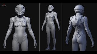 Low Poly Sci Fi female armor CH Marmoset 3 [upl. by Eirod]