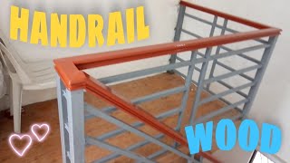 how to install wood handrail for steel railing  paano magkabit ng kahoy sa bakal na hagdan [upl. by Ajit]