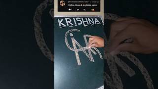 Krishna name logo art drawing shortvideo youtubeshorts shortsfeed ytshorts shorts trending [upl. by Syl]