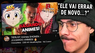 GUTO DECRETA OS MELHORES ANIMES SHONEN EM TIER LIST  Michi Reage Cronosfera [upl. by Ches871]