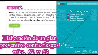 Elaboración de un plan preventivo contra riesgos págs 62 y 63 Texto de Estudios Sociales 4°EGB [upl. by Anitnatsnoc67]