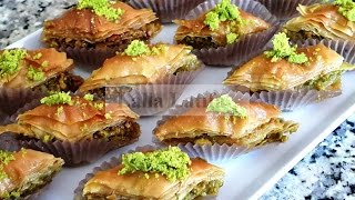 Baklaouia à la pistache اروع مذاق ومنظر لبقلاوه الفسدق بعجين الفيلو الطري [upl. by Ycnahc846]