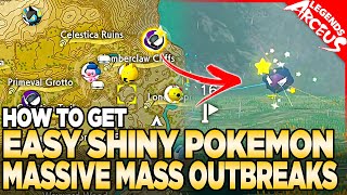 V11 Easy Shiny Pokemon in MASSIVE Mass Outbreaks  Pokemon Legends Arceus Daybreak [upl. by Hallutama]