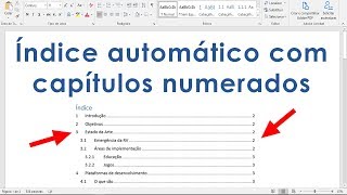 Índice automático com capítulos numerados de um documento Word  Tutorial Word [upl. by Nanor]