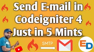 Sending email in Codeigniter in Hindi  Simple Example  codeigniter email config file [upl. by Adolph]