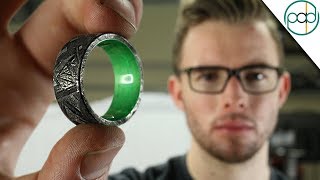 Making a Meteorite Ring With Glow Resin Liner [upl. by Neillij]