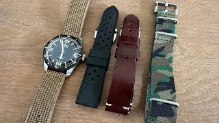 Oris Divers 65 BluShark NATO Strap Zuludiver Tropical Rubber Strap amp ColaReb Siena Leather Strap [upl. by Rimaj]