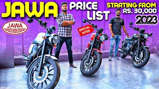 All Jawa Bikes🏍️ Latest Price List 2023👌🏼 Diwali DHAMAKA 💥Jawa 42 Bobber Jawa Perak 42 amp More 🔥 [upl. by Merissa]