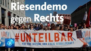 UnteilbarDemo Mehr als 240000 Demonstranten in Berlin [upl. by Sonnie]