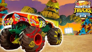 Mega Wrex and Demo Derby vs Crushzilla 🦍🤖  Champions Cup  Hot Wheels [upl. by Octavia309]