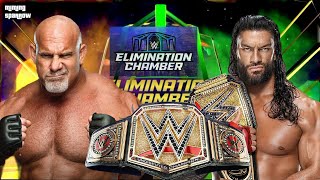 Goldberg VS Roman Reigns  WWE Elimination Chamber  WWE 2K23 [upl. by Rhynd339]