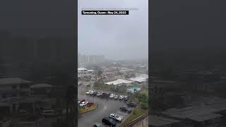 Typhoon Mawars 140 MPH Winds Are Shaking Guam [upl. by Grath]