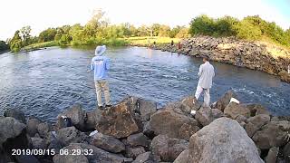 Lewisville Lake spillway Fishing [upl. by Eudoca592]