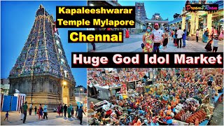 Kapaleeshwarar Temple Chennai  Huge God Idol Market Mylapore  Hindi Temple Chennai  Dream2Roam [upl. by Travax]