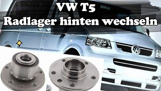 VW T5T6 Radlager hinten wechseln VW T5T6 Rear Wheel Bearing Replacement [upl. by Ahsiki433]