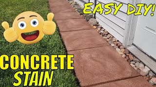 HOW TO Stain Concrete Easy diy with Valspar from LOWES [upl. by Aicella]