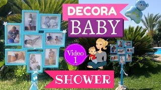 IDEAS PARA DECORAR BABY SHOWER  MARCO DE FOTOS PASO A PASO [upl. by Alurta]