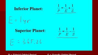 PHYS 1404 Synodic and Sidereal Orbital Periods [upl. by Naelcm]