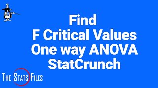 Find Critical Values Fdistribution  One way Single Factor ANOVA StatCrunch [upl. by Aicened897]