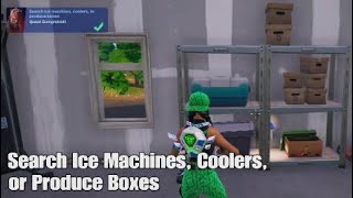 Search Ice Machines Coolers or Produce Boxes  Fortnite The First Galactic Empire Quest [upl. by Aneeras]