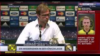 Pressekonferenz Borussia Dortmund CL Real Madrid  Mario Götze Wechsel  Jürgen Klopp [upl. by Klemm]