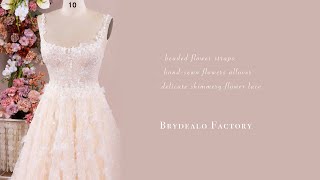 Luxury Scoop Neck Flower Lace Wedding Dress｜ 13078 [upl. by Klecka]