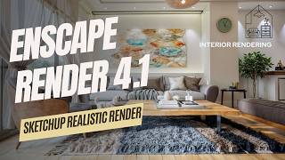 Sketchup Realistic Render  Enscape 41 interior Rendering [upl. by Tterraj]