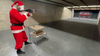 Santa Claus shooting his AR159 on the steel bowling pins sportshootingbelgium [upl. by Frankhouse]