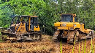 The Easy Way To Clearing The Land Using Dozer CAT D7R and CAT D6G [upl. by Nyhagen401]