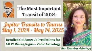 Jupiter transits to Taurus Predictions for all 12 Ascendants Vedic astrology [upl. by Marinelli]