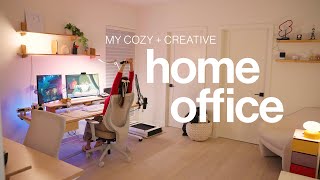 My 2024 Home Office Tour  standing desk setup organization system productive  creative [upl. by Nomyt]