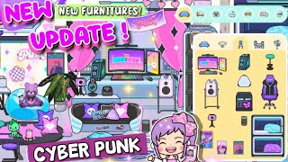 Miga World NEW UPDATE NEW CYBERPUNK FURNITURE PACK💜😍 NEW FURNITURES Miga towntocaboca [upl. by Attesoj]