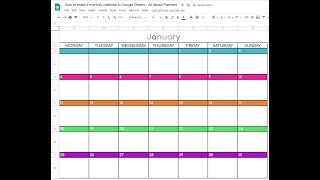 How to make a monthly calendar printable in Google Sheets [upl. by Oluas]