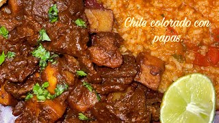 How I make my CHILE COLORADO CON PAPAS Red chile with potatoes [upl. by Fellows954]