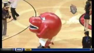 Raptors Mascot pwns cheerleader [upl. by Essiralc]