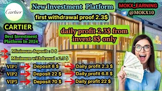 CARTIERNew Investment Platform 🎁deposit 8💲daily withdrawal 23💲🎉crypto usdt investing [upl. by Camarata]