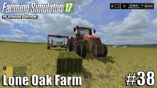 WRAPPING GRASS BALES  Lone Oak Farm  Timelapse 38  Farming Simulator 17 [upl. by Nairrot]