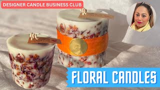 How to make FLORAL PILLAR CANDLES Flower Candles  Botanical Candles  Designer Cow candles [upl. by Nerot]