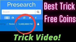 2021 Trick to earn more Presearch PRE coins Must watch this video [upl. by Kuehn476]