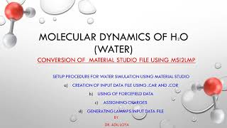 How to convert Material studio file using msi2lmp into lammps data file [upl. by Bagley]