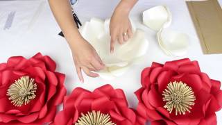 DIY Paper quotTiffanyquot Flower Tutorial  My Wedding Flower Backdrop [upl. by Ahteral69]