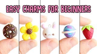 Easy Charms For Beginners│5 in 1 Polymer Clay Tutorial [upl. by Seltzer188]